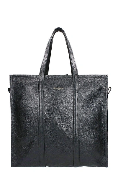 Shop Balenciaga Bazar M Bag In Black
