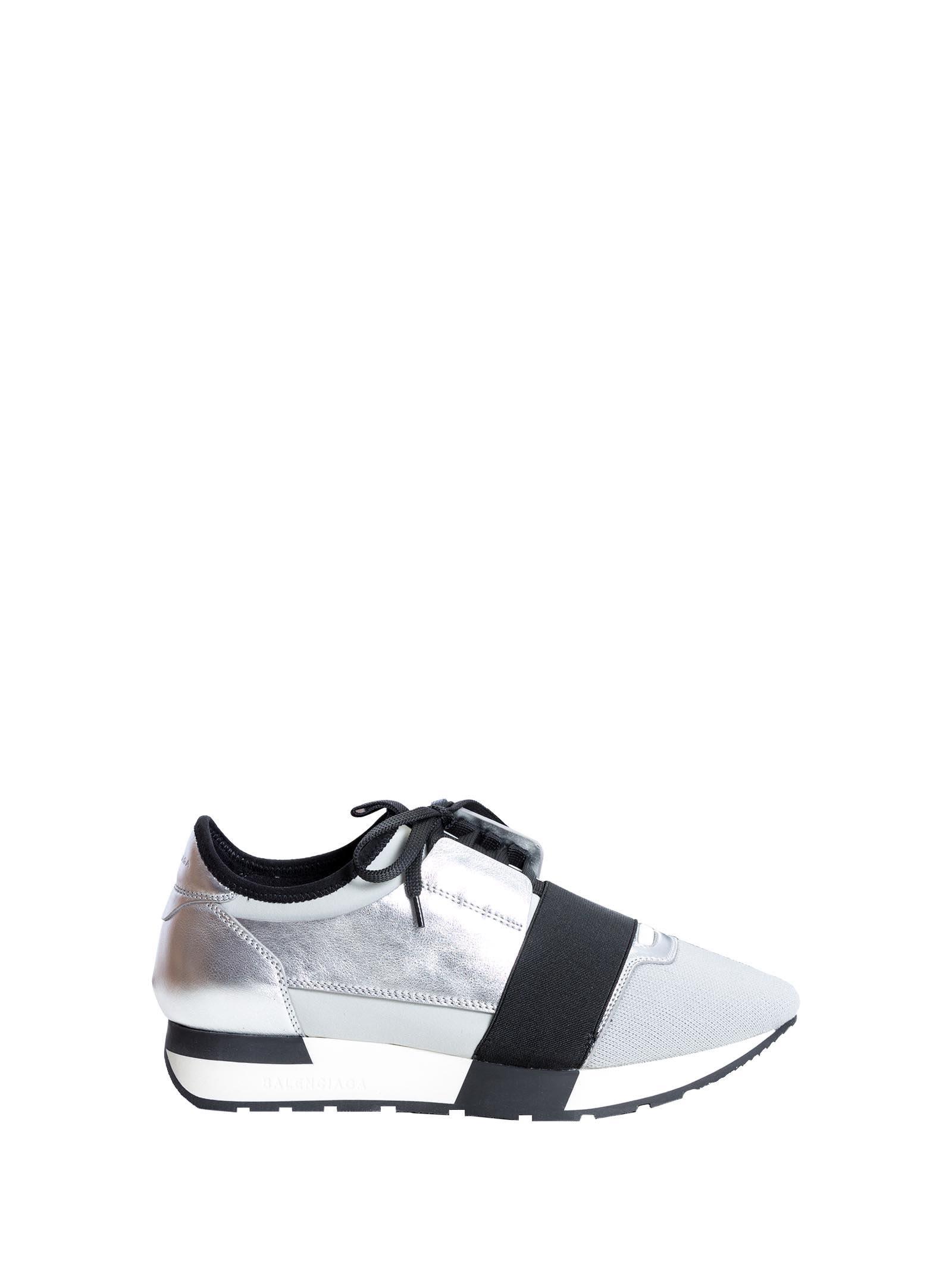 balenciaga runners women's silver