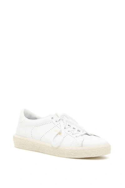 Shop Golden Goose Tennis Sneakers In White Leatherbianco