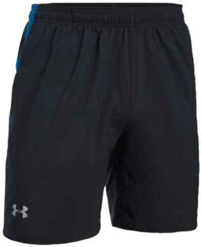 Shop Under Armour Men's Launch 7" Running Shorts In Black/light Blue