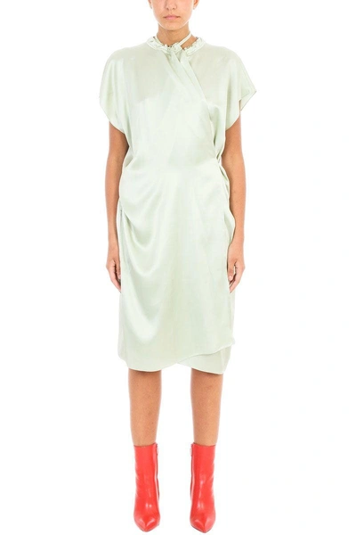 Balenciaga Peignoir Dress Silk Dress In Green | ModeSens