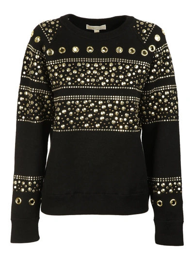 Shop Michael Michael Kors Studded Sweatshirt In Nero-oro