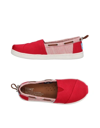 Shop Toms Sneakers In Red