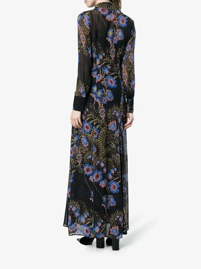 Shop Etro Floral Print Maxi Dress In Black
