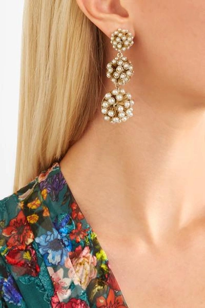 Shop Rosantica Futura Gold-tone Faux Pearl Clip Earrings