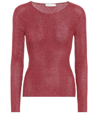 Shop Etro Metallic Knitted Top In Pink