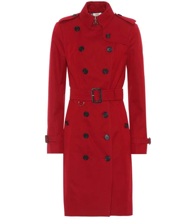 Shop Burberry Sandringham Trench Coat In Red