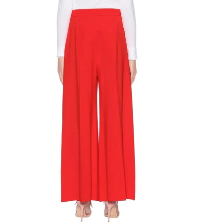 Shop Stella Mccartney Crêpe Wide-leg Trousers In Red