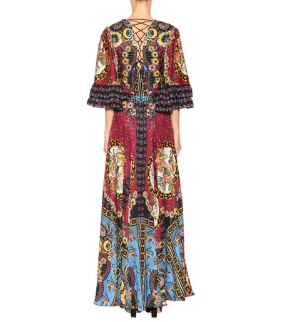 Shop Etro Printed Silk Maxi Dress In Multicoloured