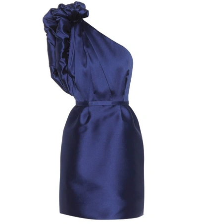 Shop Stella Mccartney Polly One-shoulder Minidress In Blue