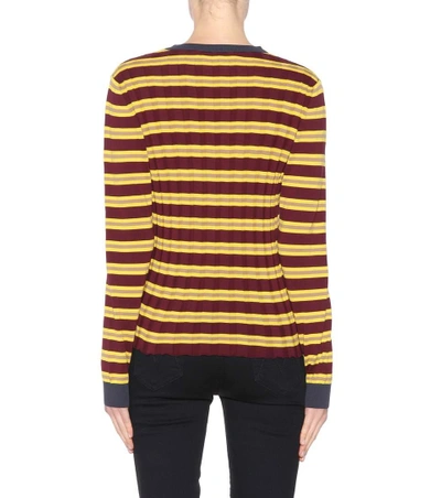 Shop Marni Striped Cotton-blend Sweater In Multicoloured