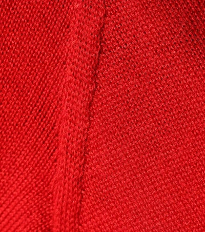 Shop Oscar De La Renta Cashmere And Silk Cardigan In Red