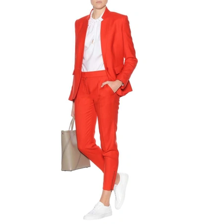 Shop Stella Mccartney Wool Trousers In Red