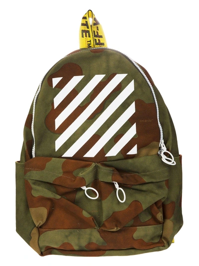 Off-white Diagonal Stripe Print Camouflage Backpack In All Over ...