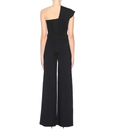 Shop Stella Mccartney One-shoulder Crêpe Jumpsuit In Black