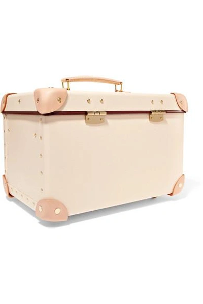 Shop Globe-trotter Safari 13" Leather-trimmed Fiberboard Vanity Case In Cream