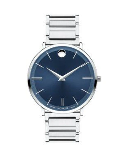 Shop Movado Ultra Slim Watch In Blue