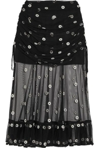 Shop Alice Mccall Le Lady Embroidered Tulle Skirt In Black