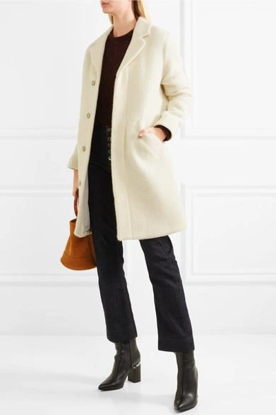 Shop Apc Eleven Ribbed Wool And Mohair-blend Coat