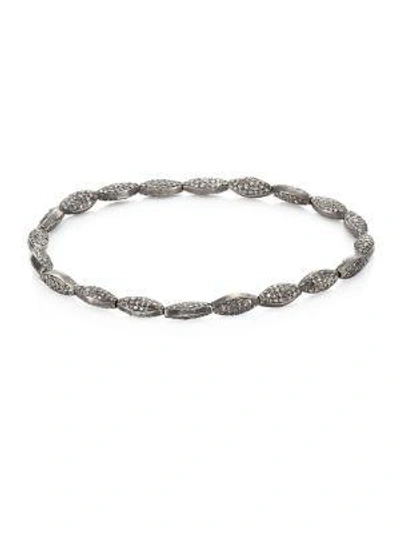 Shop Bavna Pavé Diamond Beaded Bracelet In Silver
