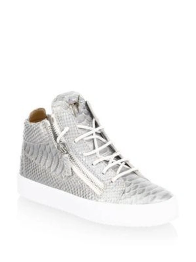 Shop Giuseppe Zanotti May London High Top Leather Trainers In Ice