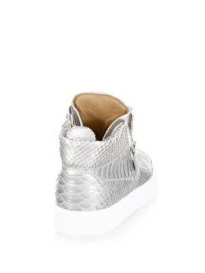 Shop Giuseppe Zanotti May London High Top Leather Trainers In Ice