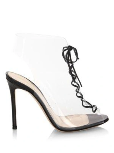 Shop Gianvito Rossi Plexi Lace-up Booties In Black