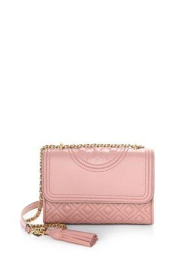 Shop Tory Burch Fleming Small Leather Shoulder Bag In Pink