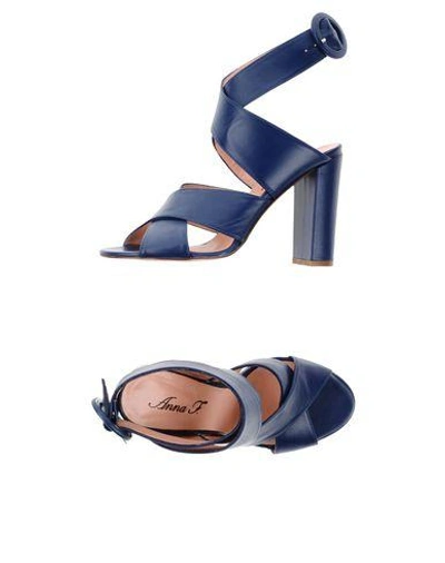 Shop Anna F Sandals In Slate Blue