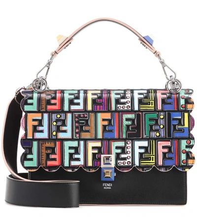 Shop Fendi Kan I Leather Shoulder Bag