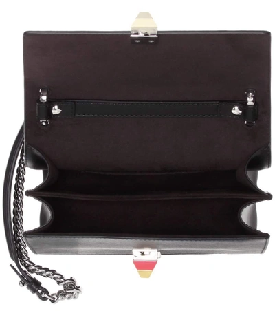 Shop Fendi Kan I Small Leather Shoulder Bag In Black