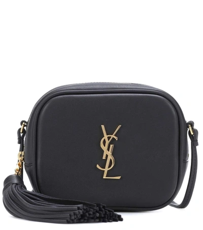 Shop Saint Laurent Monogram Blogger Leather Shoulder Bag In Black