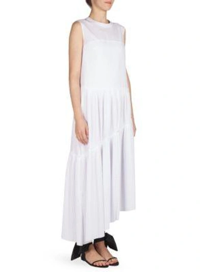 Shop Cedric Charlier Sleeveless Poplin Midi Dress In White