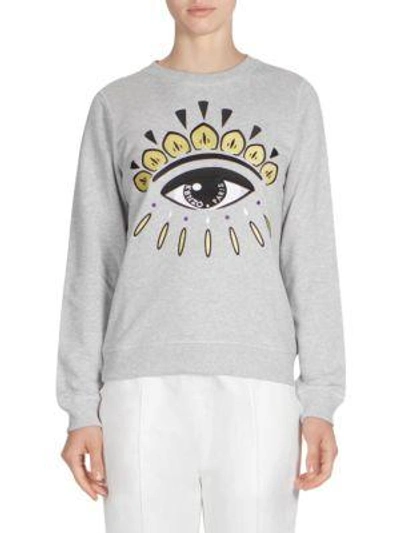 Shop Kenzo Eye Graphic Sweatshirt In Pale Grey