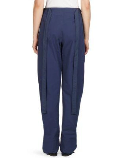 Shop Cedric Charlier Elasticized Cotton Trousers In Blue