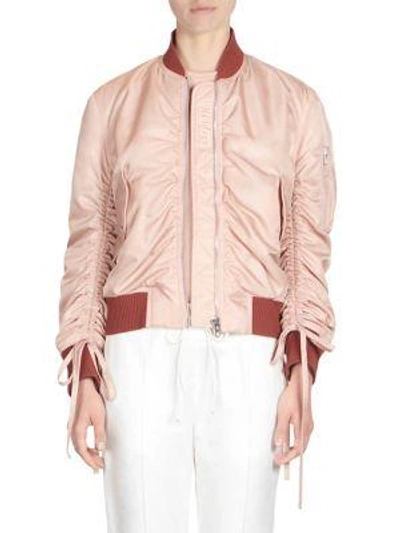 Shop Kenzo Ruched Sleeve Bomber Jacket In Skin