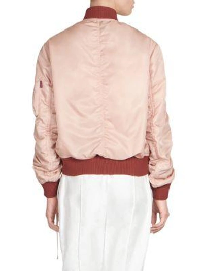 Shop Kenzo Ruched Sleeve Bomber Jacket In Skin