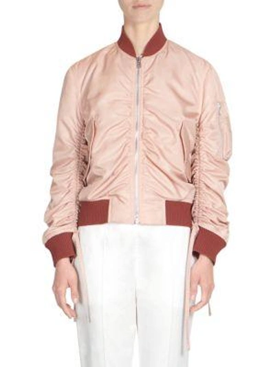 Shop Kenzo Ruched Sleeve Bomber Jacket In Skin