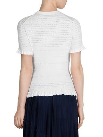 Shop Kenzo Lace Hole Sweater In White