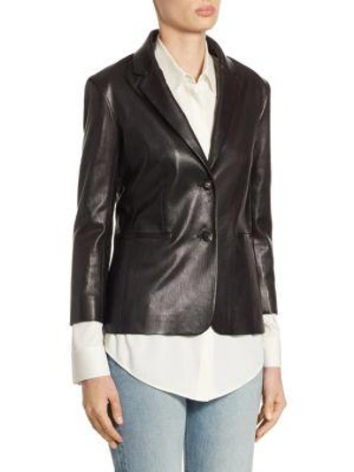 Shop The Row Essentials Nolbon Leather Jacket In Black