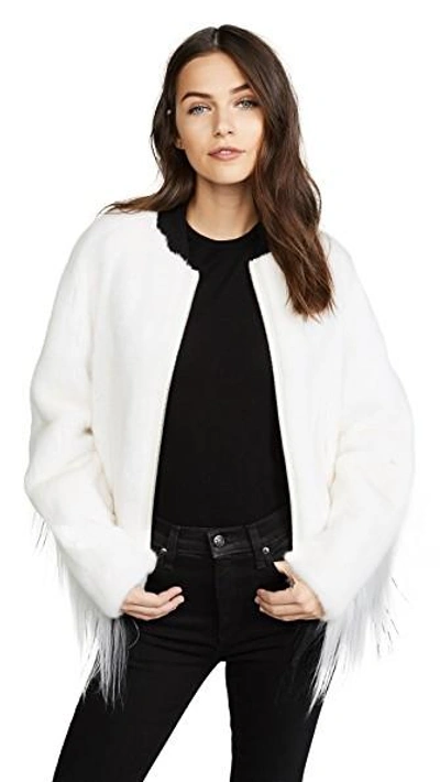 Shop Cara Mila Falcon Bomber Jacket In White/black