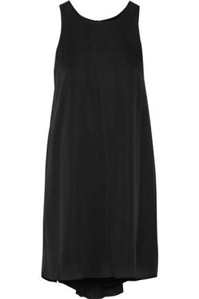 Shop Milly Woman Silk-blend Crepe De Chine Mini Dress Black