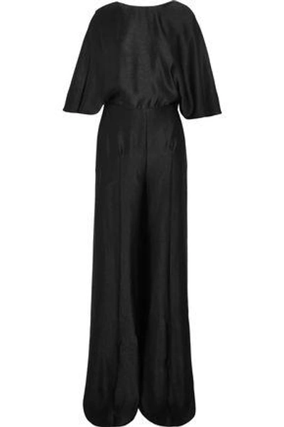 Shop Valentino Woman Cutout Cloqué Jumpsuit Black