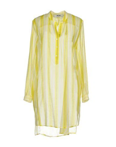 Shop Msgm Short Dress In Yellow