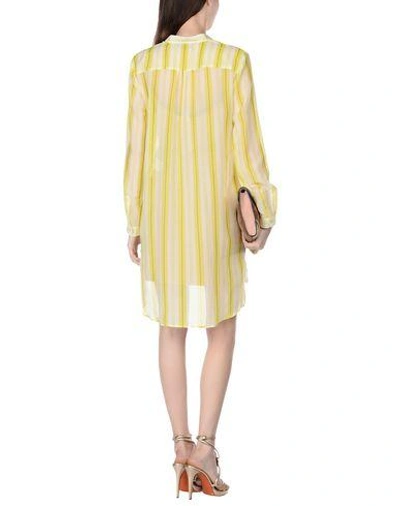 Shop Msgm Short Dress In Yellow