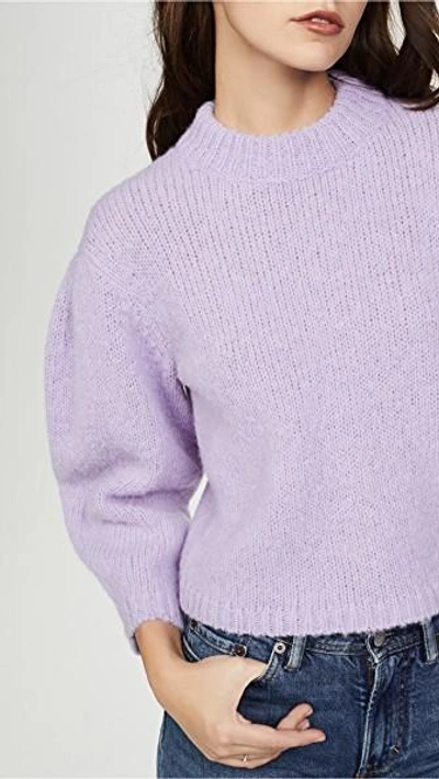 Shop Tibi Cropped Sweater In Lavander