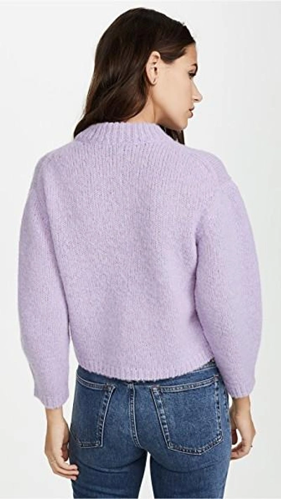Shop Tibi Cropped Sweater In Lavander