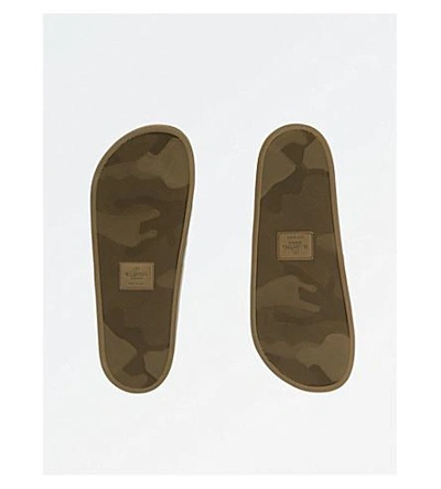 Shop Valentino Camouflage-print Rubber Pool Slides In Blue Other