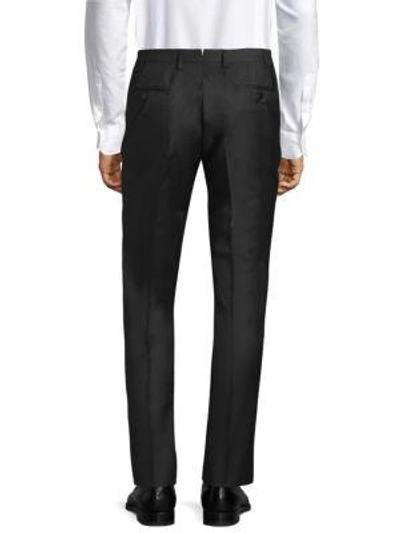 Isaia Gregory Basic Wool Trousers In Charcoal