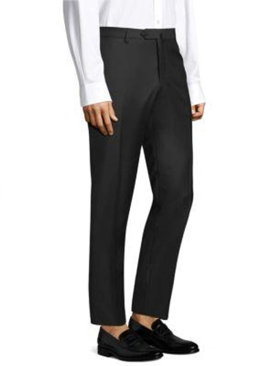 Isaia Gregory Basic Wool Trousers In Charcoal